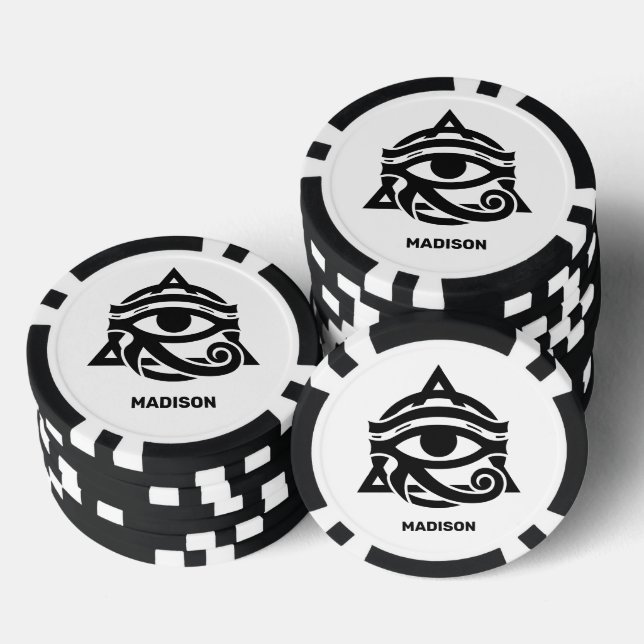 Custom Name & Colour Eye of Horus Poker Chips (Stack)
