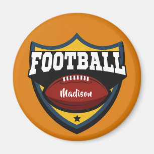 Custom name & colour Football Logo magnet