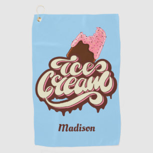 Custom name & colour Ice Cream golf towel