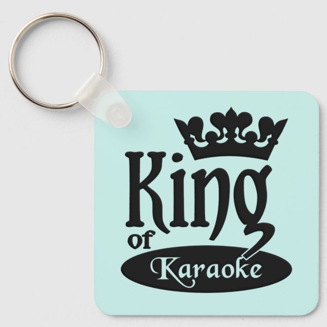 Custom Name & Colour King of Karaoke Keychain (Front)