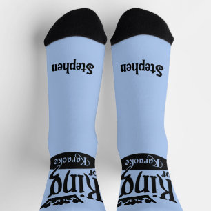 Custom Name & Colour King of Karaoke Socks
