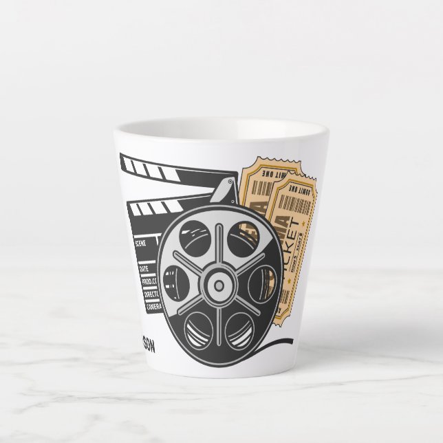 Custom Name & Colour Movie Latte Mug (Front)