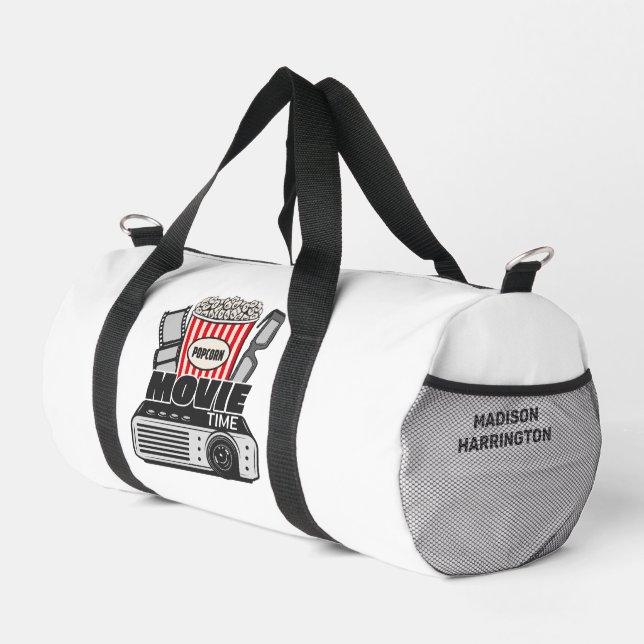 Custom Name & Colour Movie Time Duffle Bag (Right Corner)