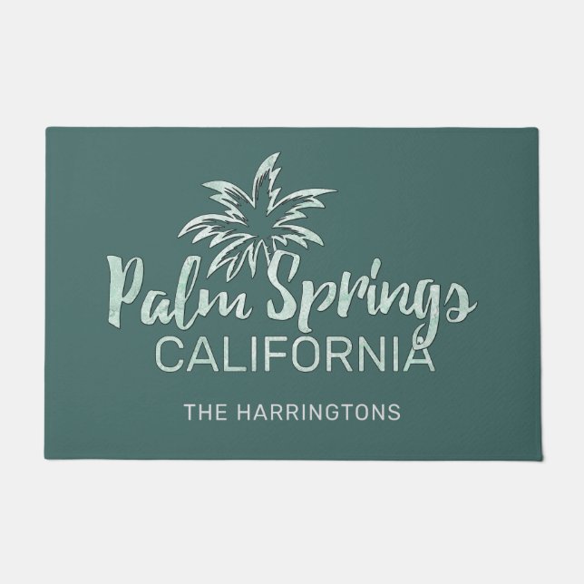Custom Name & Colour Palm Springs California Doormat (Front)