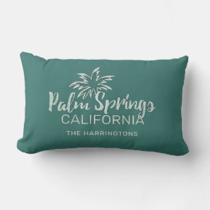 Custom Name & Colour Palm Springs California Lumbar Pillow