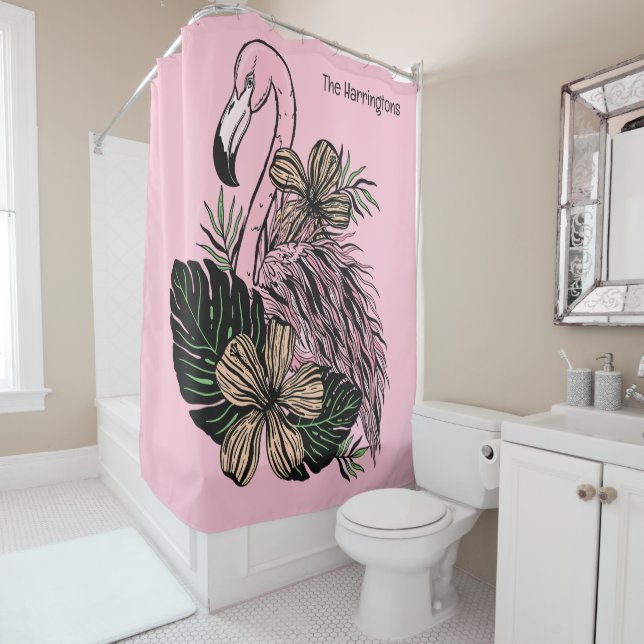 Custom Name & Colour Pink Flamingo (In Situ)