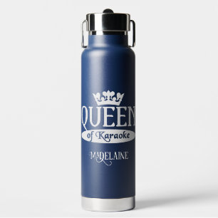 Custom Name & Colour Queen of Karaoke Water Bottle