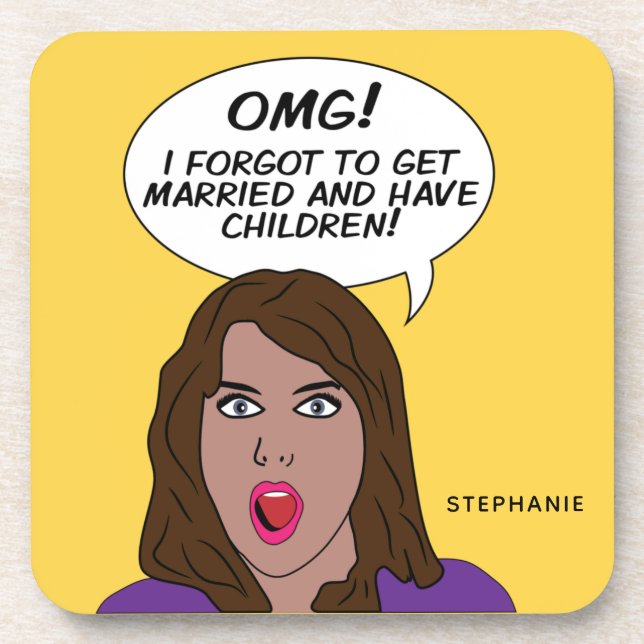 Custom name & colour RETRO COMICS Coaster (Front)