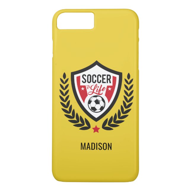 Custom name & colour Soccer Logo phone cases (Back)