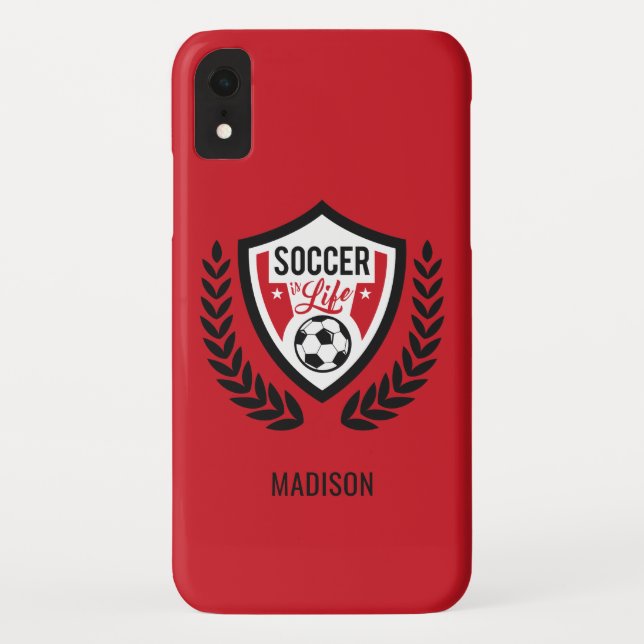 Custom name & colour Soccer Logo phone cases (Back)