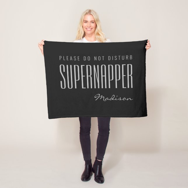 Custom name & colour SUPERNAPPER fleece blankets (In Situ)