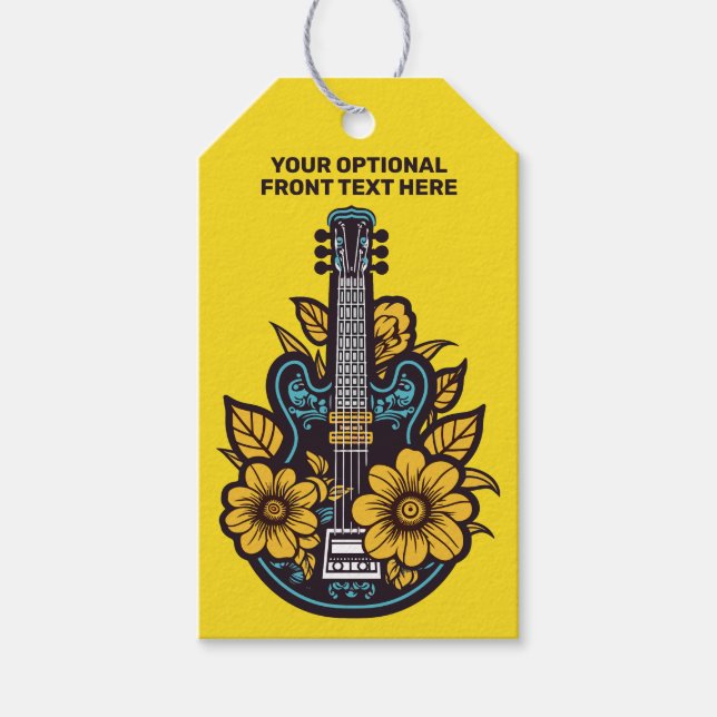 Custom Name & Colour Ukulele Gift Tags (Front)