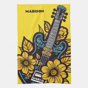 Custom Name & Colour Ukulele Kitchen Towel