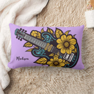 Custom Name & Colour Ukulele Lumbar Pillow