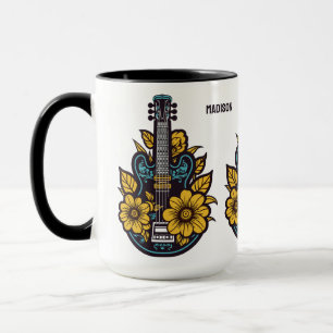 Custom Name & Colour Ukulele Mug