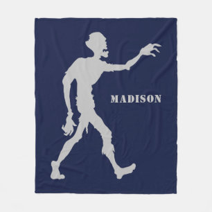 Custom name & colour Zombie fleece blankets