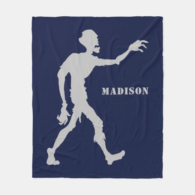 Custom name & colour Zombie fleece blankets (Front)