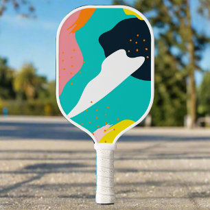 Custom Name Colourful Abstract Pattern Cool Stylis Pickleball Paddle