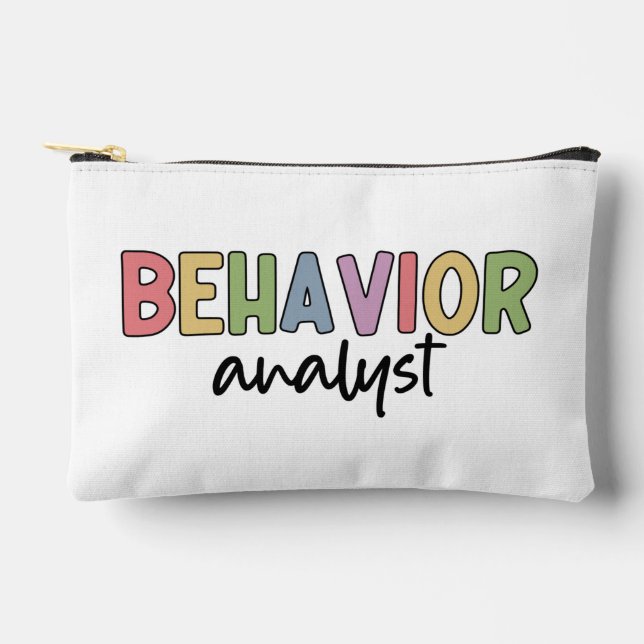 Custom Name Colourful Behaviour Analyst Accessory Pouch (Front)