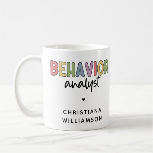 Custom Name Colourful Behaviour Analyst Coffee Mug