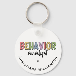 Custom Name Colourful Behaviour Analyst Keychain