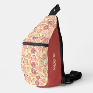 Custom Name Colourful Citrus Pattern Sling Bag