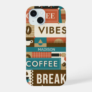 Custom Name Colourful Coffee Quotes iPhone 15 Case