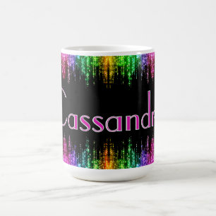Custom Name Colourful Girly Glitzy Gift for Her Mu Coffee Mug