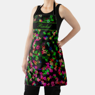 Custom Name Colourful Glow Abstract Patterns Cute Apron