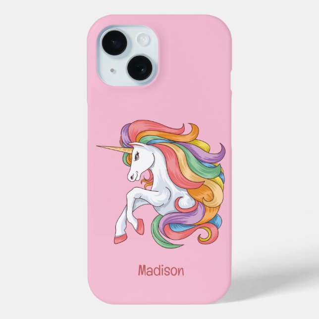 Custom Name Colourful Unicorn Case-Mate iPhone Case (Back)