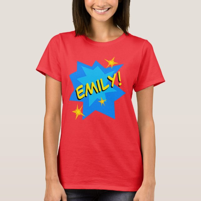 Custom Name Comic Book T-Shirt (Front)