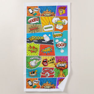 Custom Name Comics Beach Towel