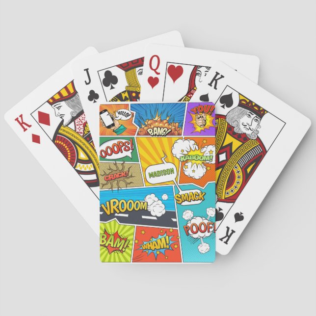 Custom Name Comics Playing Cards (Back)