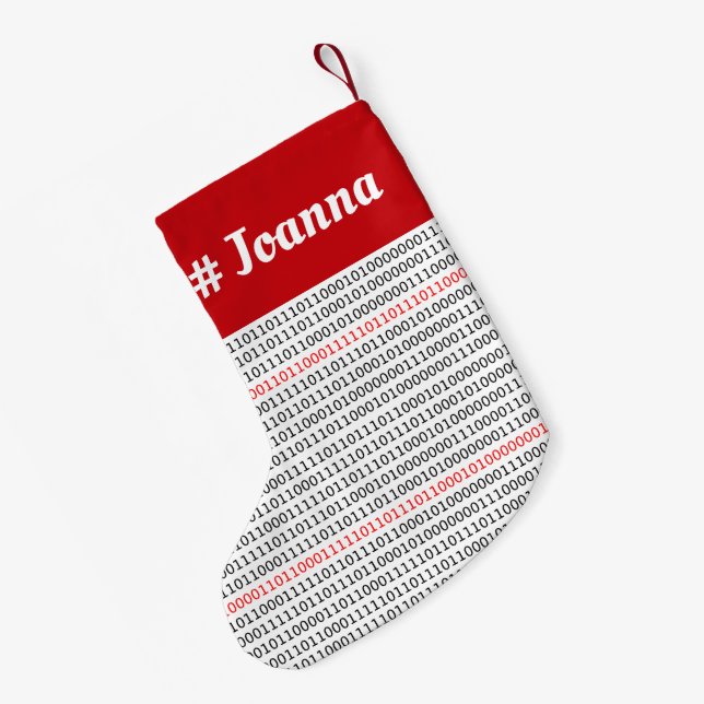Custom Name Computer Science Binary Stocking (Back (Hanging))