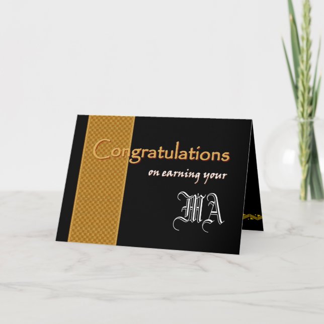 CUSTOM NAME Congratulations - Earning Your MA Card (Front)