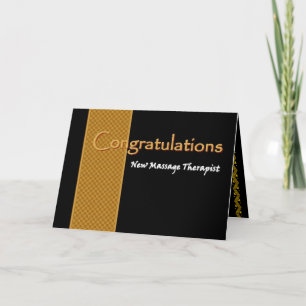 CUSTOM NAME Congratulations - Massage Therapist Card