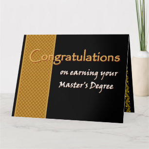 CUSTOM NAME Congratulations  Master's Degree Card