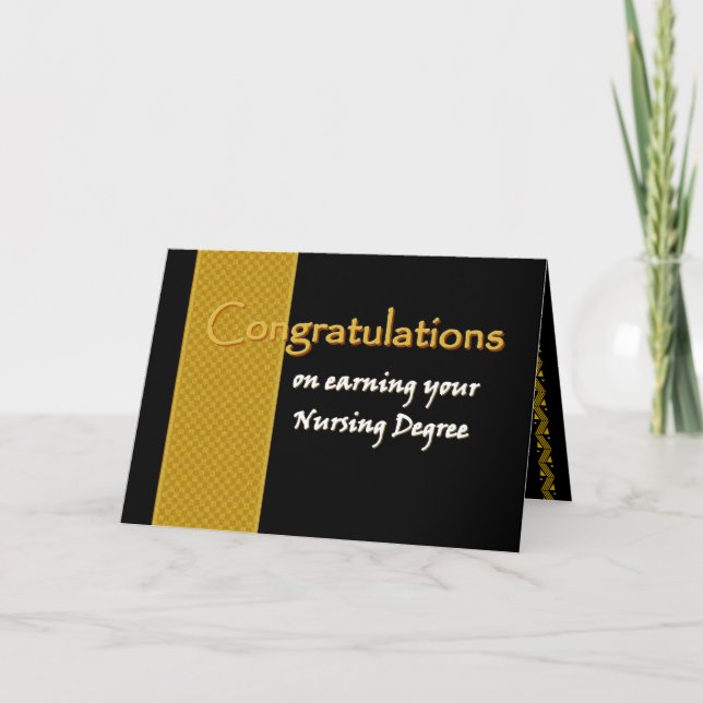 CUSTOM NAME Congratulations - Nursing Degree Card (Front)