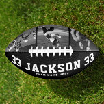 Custom Name Cool Black and White 3 Photo Team Football<br><div class="desc">A customized football with 3 favourite photos,  custom name,  number and team name. Great graduation gift or an awesome surprise for his birthday,  surely a keepsake he'll love for years to come. This is the black and white photo version.</div>