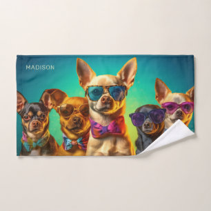 Custom Name Cool Dogs Hand Towel