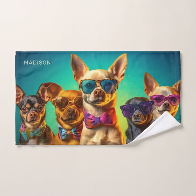 Custom Name Cool Dogs Hand Towel (Hand Towel)