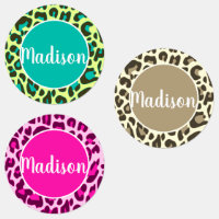 Custom Name Cool Leopard Animal Print Bright Colou
