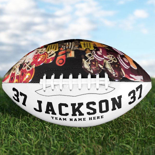 Custom Name Cool Modern Photo Team Number Football (Creator Uploaded)