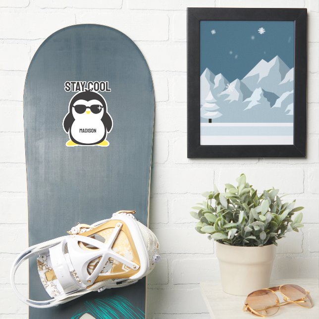Custom name cool penguin (Snowboard)