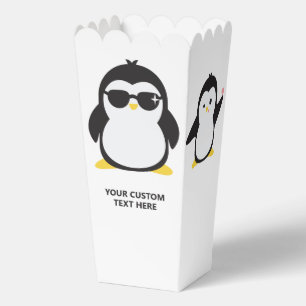 Custom name cool penguin favor box