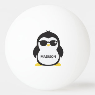 Custom name cool penguin ping pong ball