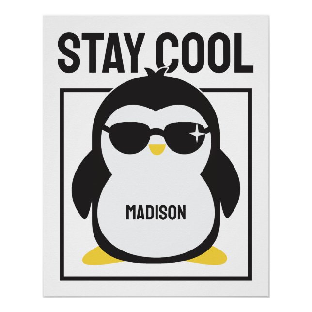 Custom name cool penguin poster (Front)