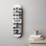 Custom Name Cool Trendy Instagram Photo Collage Skateboard<br><div class="desc">Modern Instagram Photo Collage design for skateboards: Personalize with your favourite photos as well as message with custom names and make this the coolest Birthday gift ever! This is the black and white version.</div>