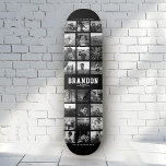 Custom Name Cool Trendy Instagram Photo Collage Skateboard<br><div class="desc">Modern Instagram Photo Collage design for skateboards: Personalize with your favourite photos as well as message with custom names and make this the coolest Birthday gift ever! This is the black and white version.</div>