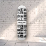 Custom Name Cool Trendy Instagram Photo Collage Skateboard<br><div class="desc">Modern Instagram Photo Collage design for skateboards: Personalize with your favourite photos as well as message with custom names and make this the coolest Birthday gift ever! This is the black and white version.</div>